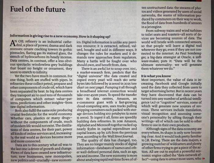 please read the artical below and answer the