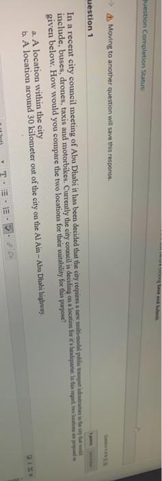 question Completion Status: > Moving to another