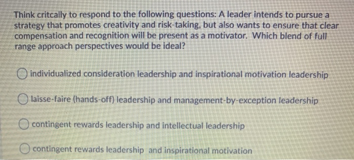 Think critcally to respond to the following