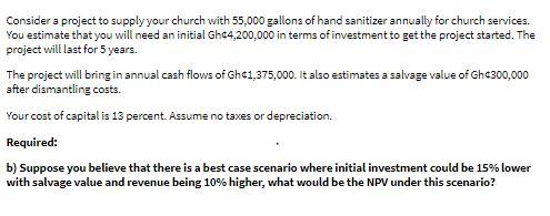 Consider a project to supply your church with