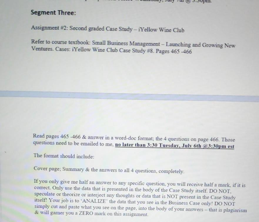 'pm. Segment Three: Assignment #2: Second graded