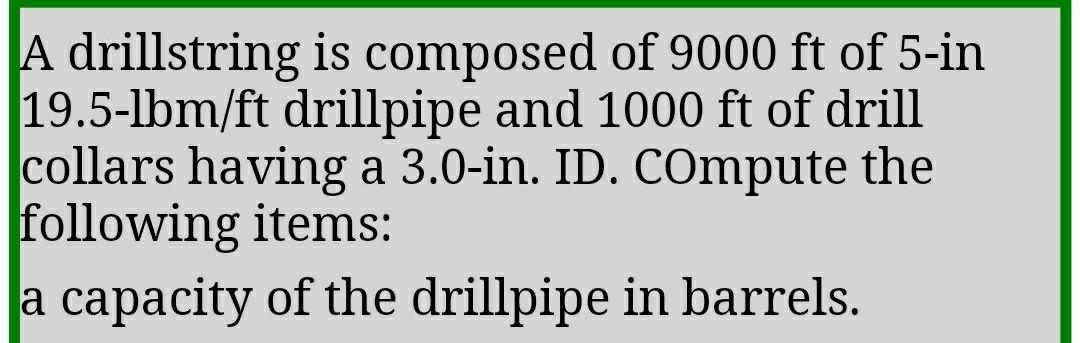 Operations Management A drillstring is composed