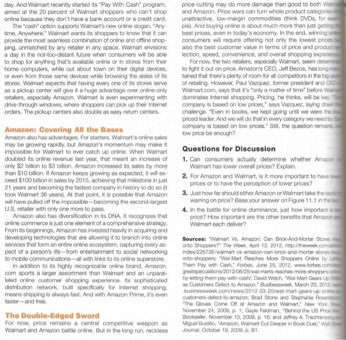 Company Case Online on Price Amazon vs. Walmart: