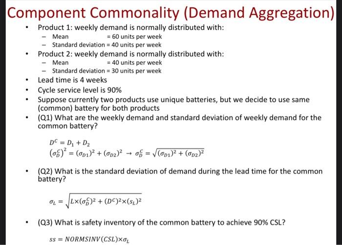 Component Commonality (Demand Aggregation)