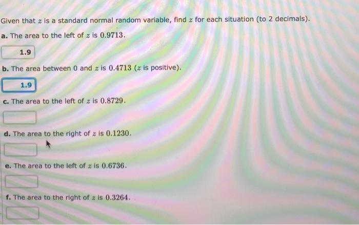 Given that z is a standard normal random