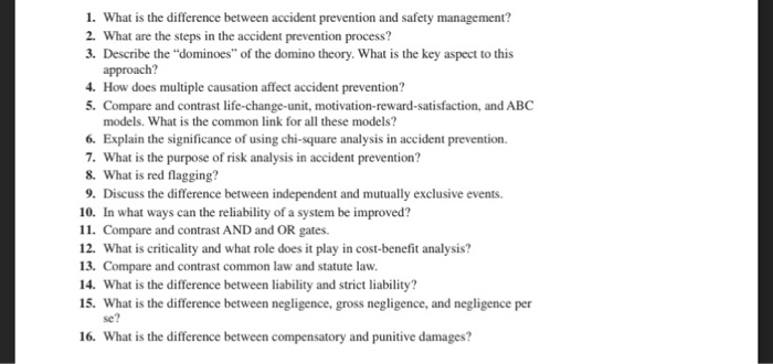 1. What is the difference between accident