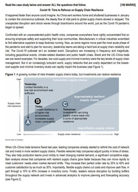 Read the case study below and answer ALL the