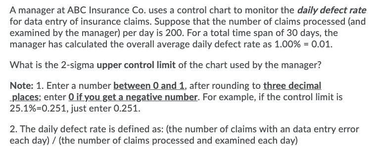 A manager at ABC Insurance Co. uses a control