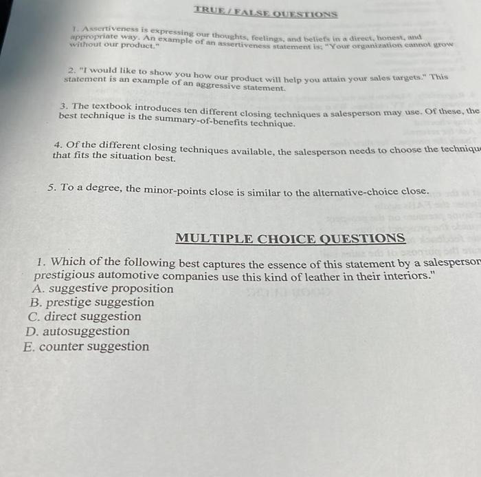 True False Questions 1. Branded content is when a