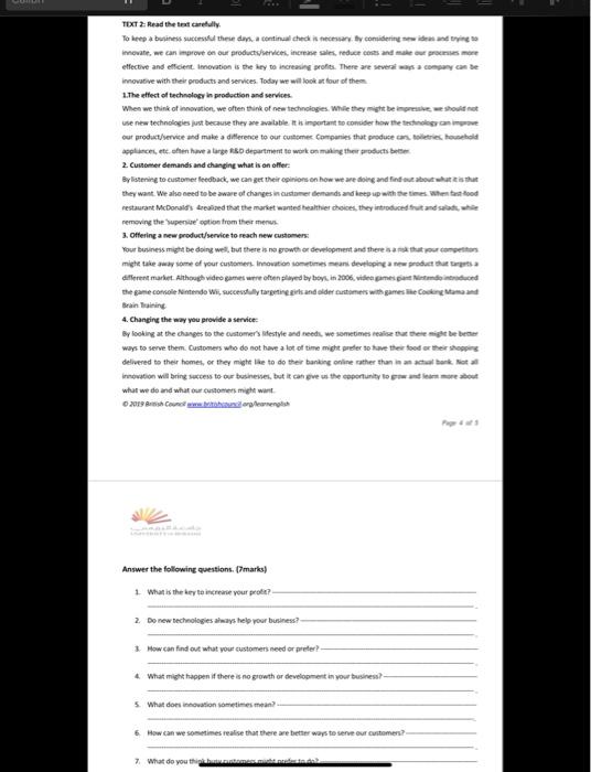 TEXT 2: Read the text carefully To keep bus these