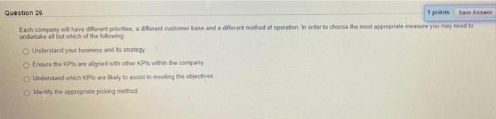 please answer all of them Question 26 1 points