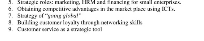 5. Strategic roles: marketing, HRM and financing