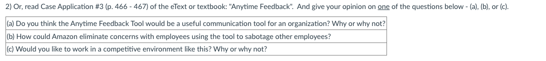 2) Or, read Case Application #3 (p. 466-467) of