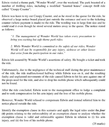 Edwin visited a theme park, "Wonder World", over