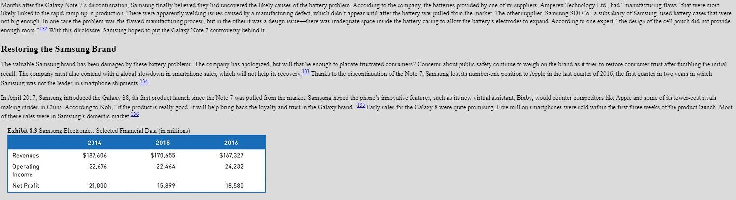 1. What grade would you give the Samsung recall?