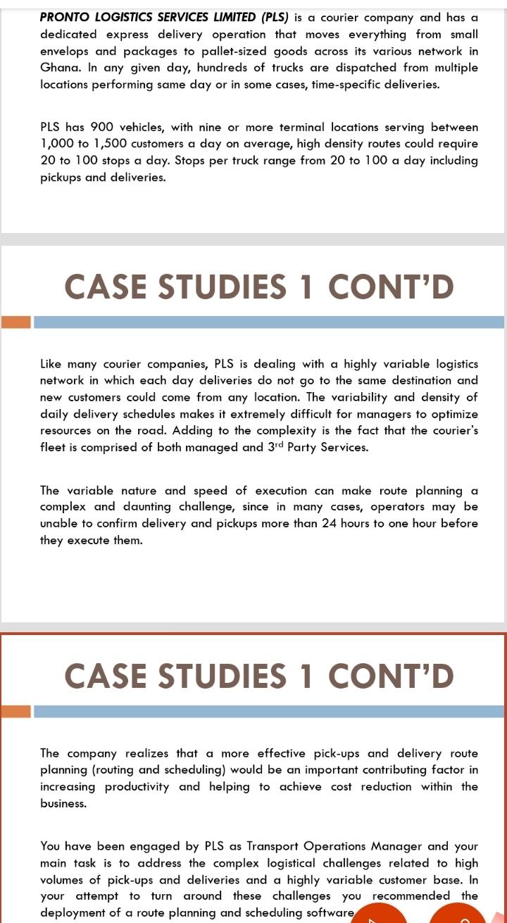 PRONTO LOGISTICS SERVICES LIMITED (PLS) is a