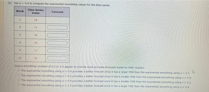 Week Value 18 11 Time Series Value 1 2 13 4 5 (a)