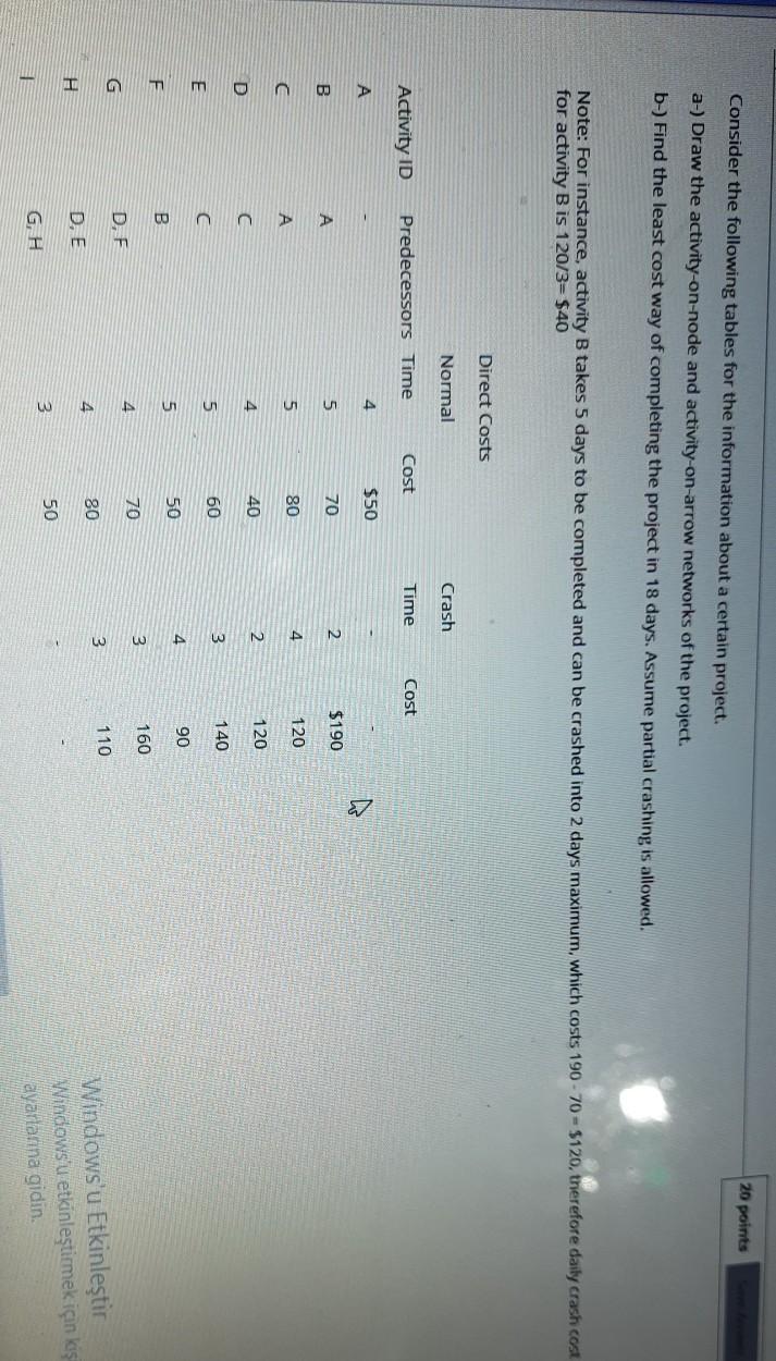 20 points Consider the following tables for the