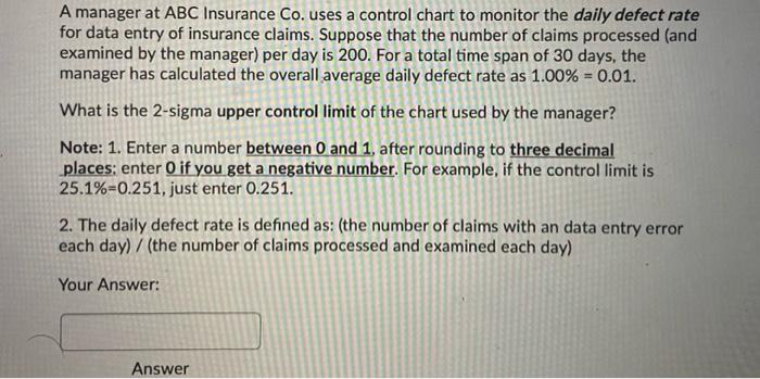 A manager at ABC Insurance Co. uses a control