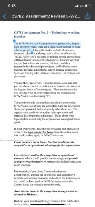 9:15 il UE CS782_Assignment2 Revised 5-2-2...