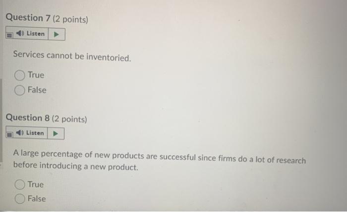 Question 3 (2 points) Listen For statistical