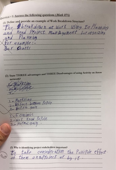 Question 1-1: Answer the following questions