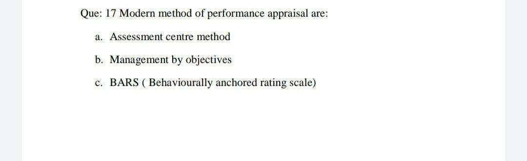 I need the answer as soon as possible Que: 17