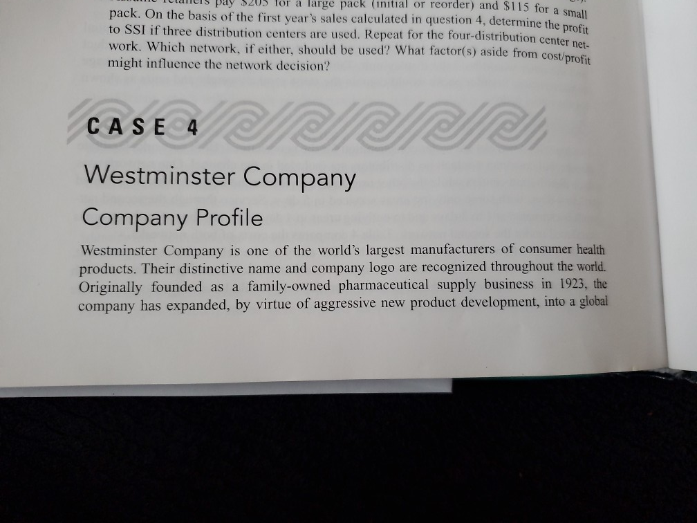 et quantities for der/reorder large packs