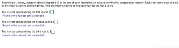 Beginning in January, a person plans to deposit