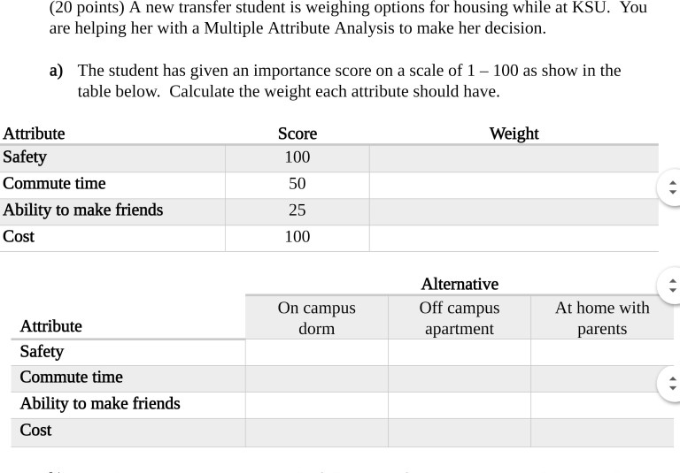 well detailed (20 points) A new transfer student