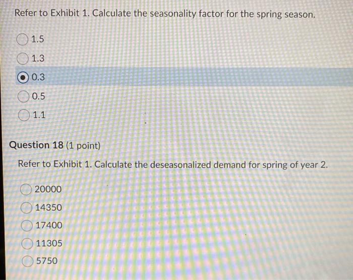 Exhibit 1. Consider the following three years of