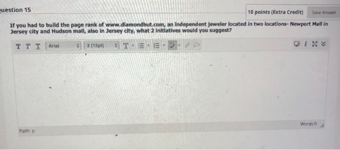 how do you define test? uestion 15 10 points
