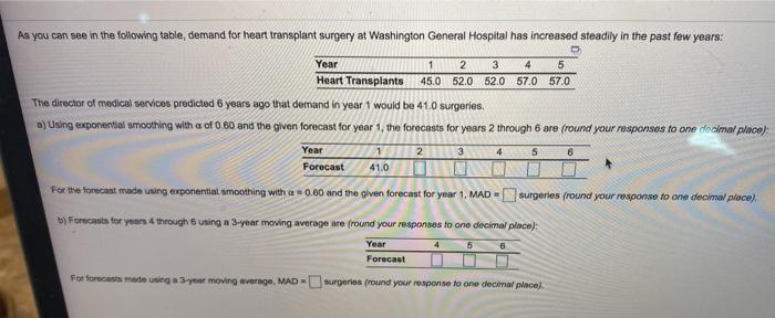 As you can see in the following table, demand for