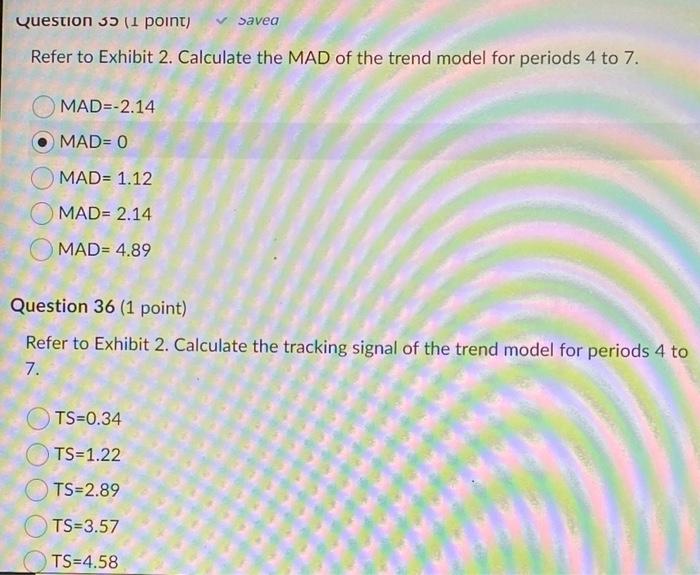 Exhibit 2. Consider the following historical