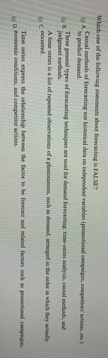 Which one of the following statements about