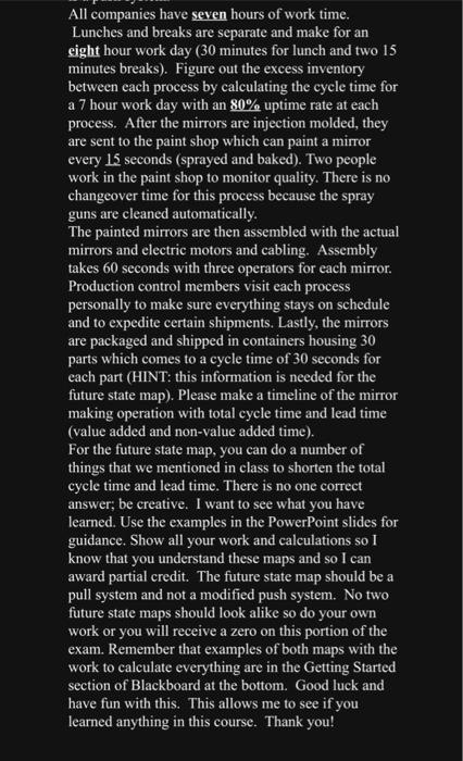 CREATING A CURRENT STATE \& A FUTURE STATE MAP