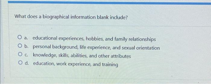 What does a biographical information blank