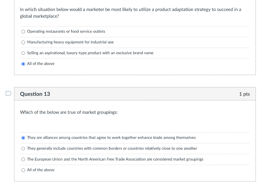 In which situation below would a marketer be most