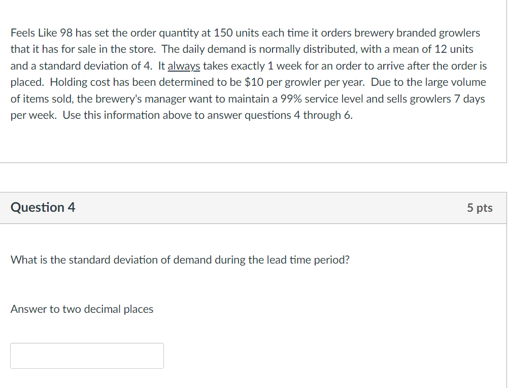 Feels Like 98 has set the order quantity at 150