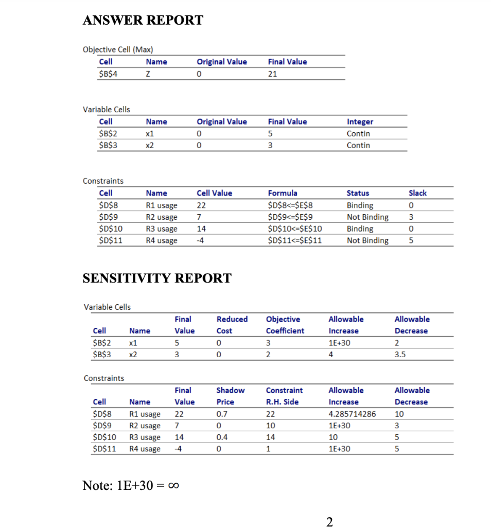 1. [25 Pt.] Consider the Answer and Sensitivity