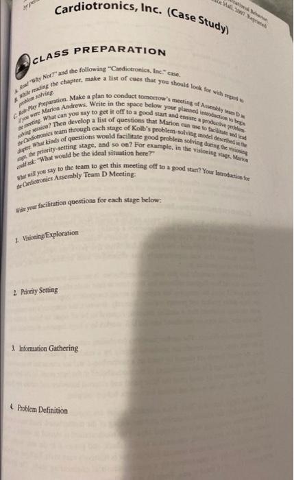 Cardiotronics, Inc. (Case Study) CLASS