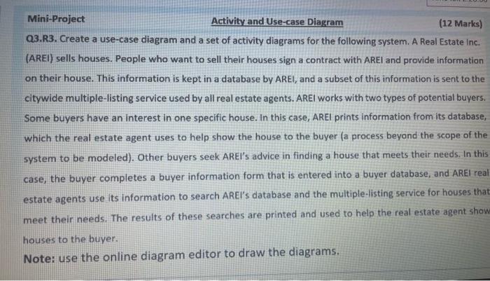 Mini-Project Activity and Use-case Diagram (12
