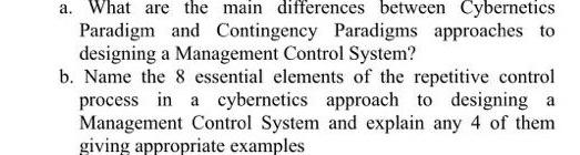 a. What are the main differences between