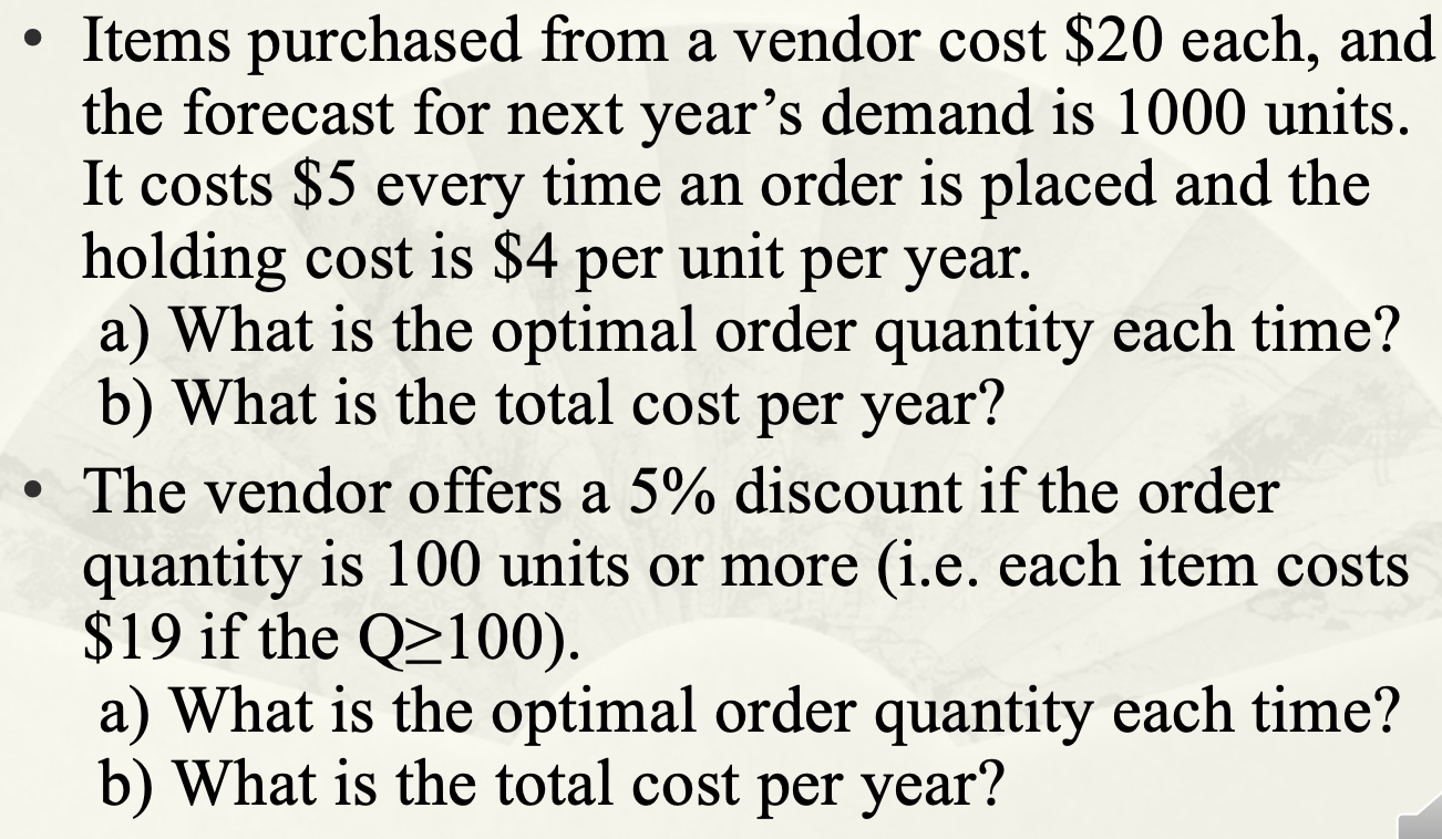 Only the second bullet Items purchased from a