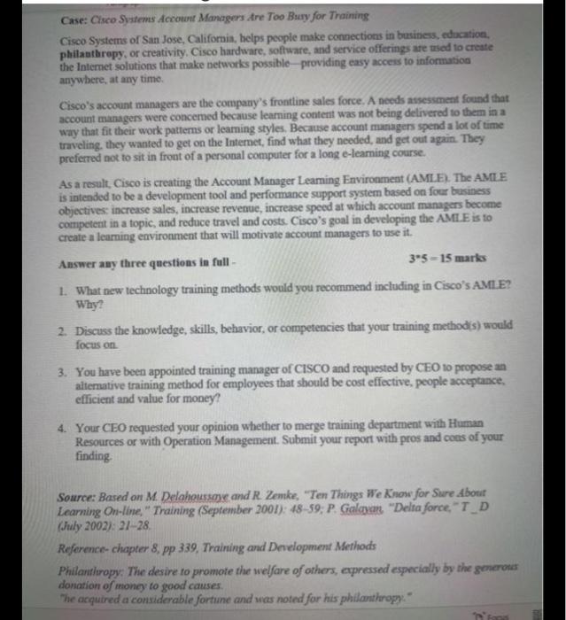 Training employees and development course answer