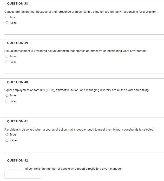 QUESTION 38 Causes are factors that because of