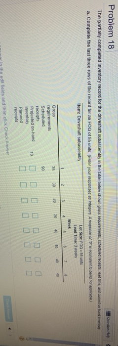 need correct answer for part A its only two row