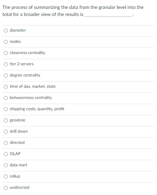 21. The process of summarizing the data from the