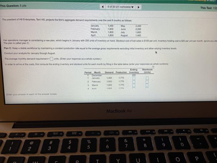 This Question: 5 pts 6 of 30 21 complete This