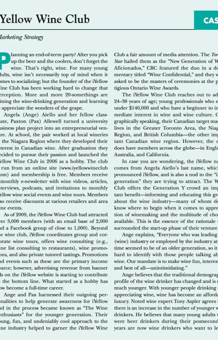 Yellow Wine Club CAS farketing Strategy lanning